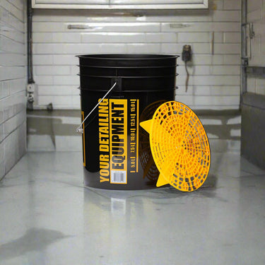 Black Bucket: Rinse + Yellow Separator- Work Stuff Work Stuff Accessories Detailer South Africa.
