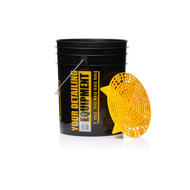 Black Bucket: Rinse + Yellow Separator- Work Stuff Work Stuff Accessories Detailer South Africa.