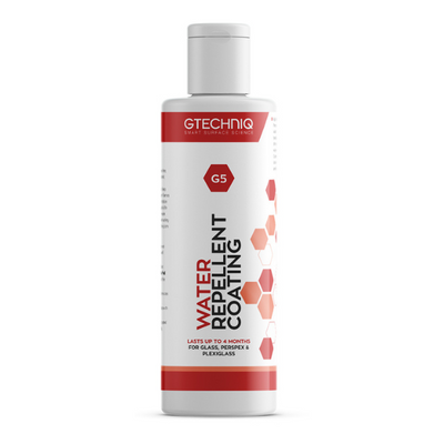 G5 Water Repellent Coating for Glass and Perspex