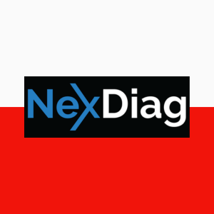 NexDiag logo Poland Flag Background