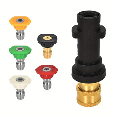 Karcher Adapter Set: 5 Pressure Washer Nozzle Tips + Female Quick Connector Detailer South Africa.