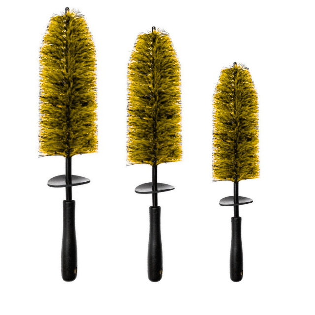 Yellow Barrel Rim Brush- Set of 3 Detailing Corporation.