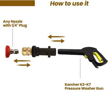 Karcher Adapter Set: 5 Pressure Washer Nozzle Tips + Female Quick Connector Detailer South Africa.