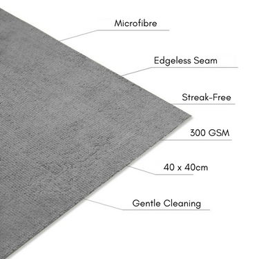 Smooth Edge: Edgeless Microfibre Cloth.