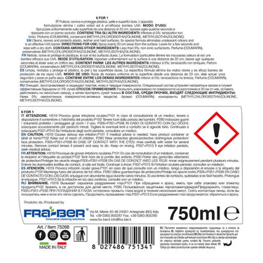 6 for 1. Fra-Ber. All-Purpose Cleaner- Composition an directions for use