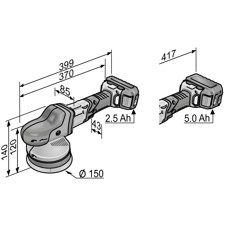 Cordless Random Orbital Polisher Set XFE 15 150 18.0-EC/5.0 - Flex Flex Orbital Polisher Detailer South Africa.