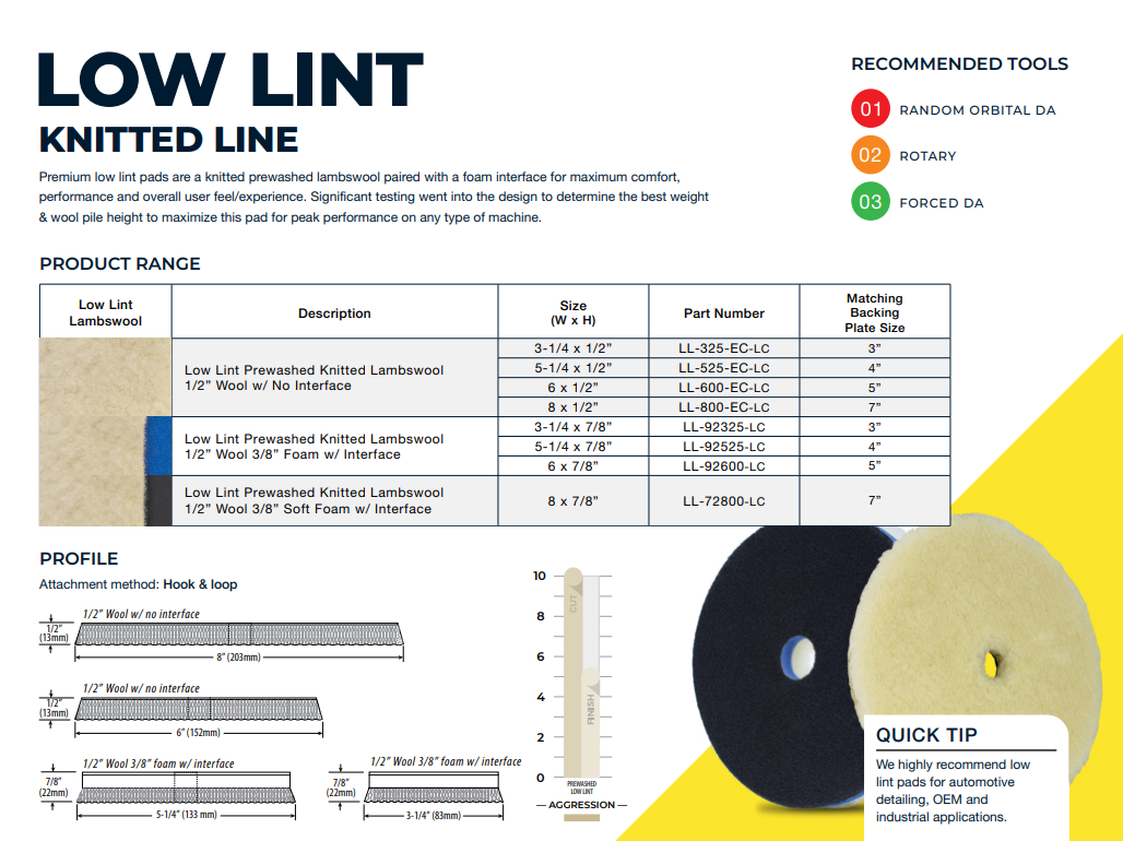Low Lint Knitted Lambswool Pad Lake Country.