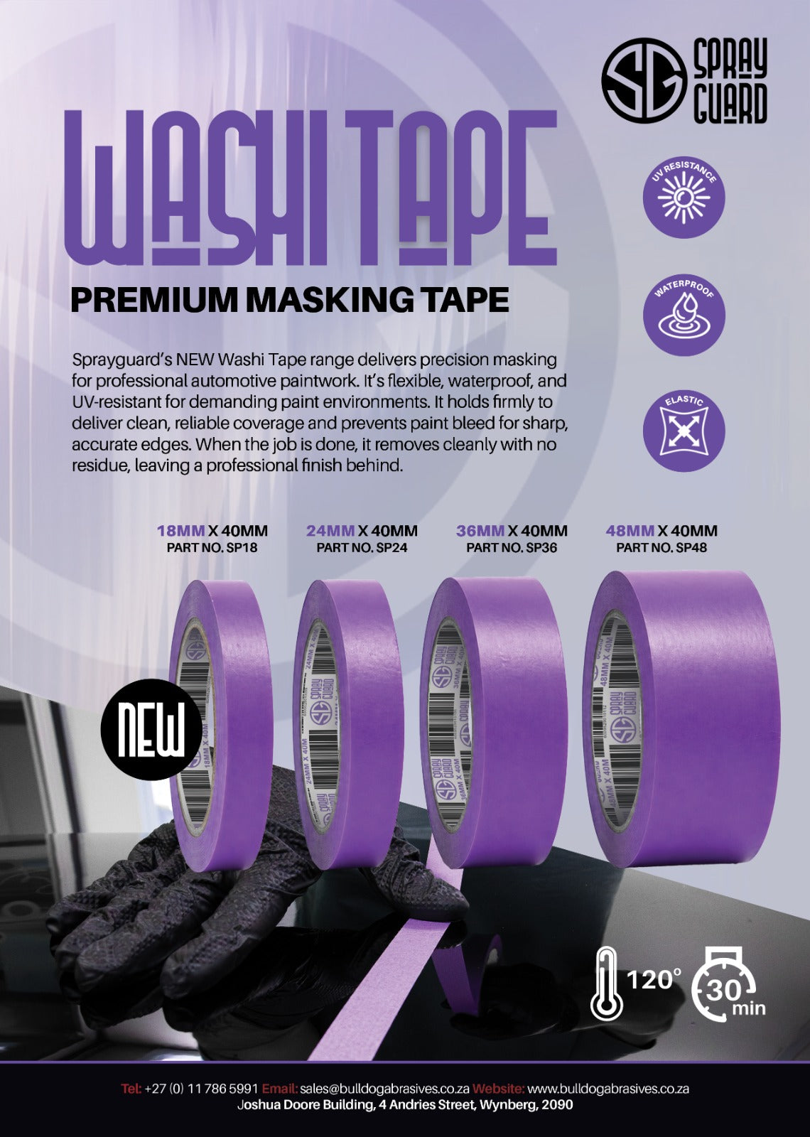 Sprayguard Washi Tape – Waterproof Automotive Masking Tape