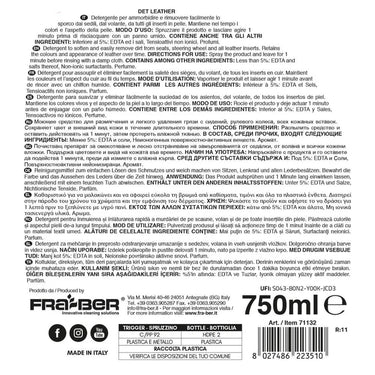 DET Leather- Car Leather Cleaner & Conditioner- Fra-Ber Fra-Ber Leather Cleaner Detailer South Africa.