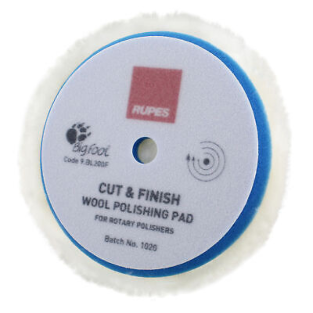 Rotary Cut & Finish Wool Pad: 180mm- Rupes Detailer SA.
